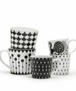 Littlephant 200ml Black Porcelain Net Coffee Mug