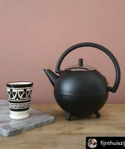 Bredemeijer 1.2L Matt Black Double Wall Saturn Design Teapot