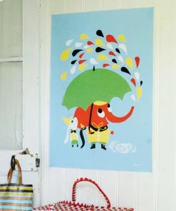 Littlephant 50 x 70cm Rain Graphic Print