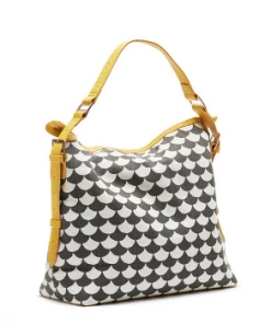 Littlephant Black and Grey Waves Messenger Bag