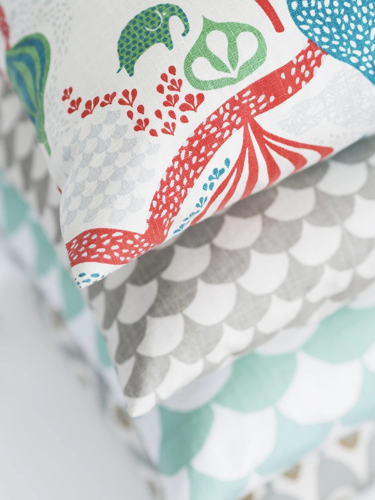 Littlephant Cotton cushion cover 50x50cm - Saga Forest White/Red 5 Littlephant Cotton cushion cover 50x50cm - Saga Forest White/Red