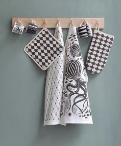 Littlephant 67x48cm White and Black Aquatic Cotton Tea Towel 7 Littlephant 67x48cm White and Black Aquatic Cotton Tea Towel