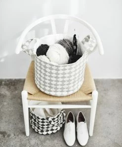 Littlephant Medium Grey Waves Soft Basket