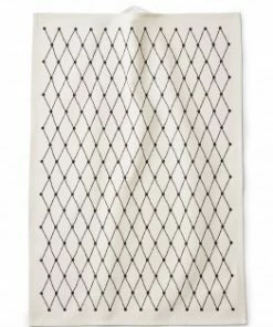 Littlephant 67x48cm Black Net Print Cotton Tea Towel