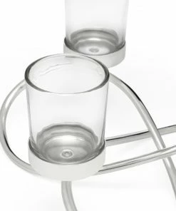 Bredemeijer Zilverstad Tealight Holder Infinity Design In Laquered Silver Plate Finish With Glass 3 Arms 9 Bredemeijer Zilverstad Tealight Holder Infinity Design In Laquered Silver Plate Finish With Glass 3 Arms