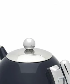 Bredemeijer Teapot Double Wall Bella Ronde Design 1 2 L In Oxford Blue With Chrome